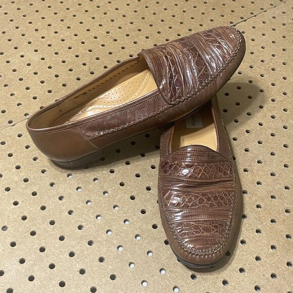 Mezlan Sebastian Lizard Leather Grain Loafers 5633 Spain Brown Size 12 M Men main image 9